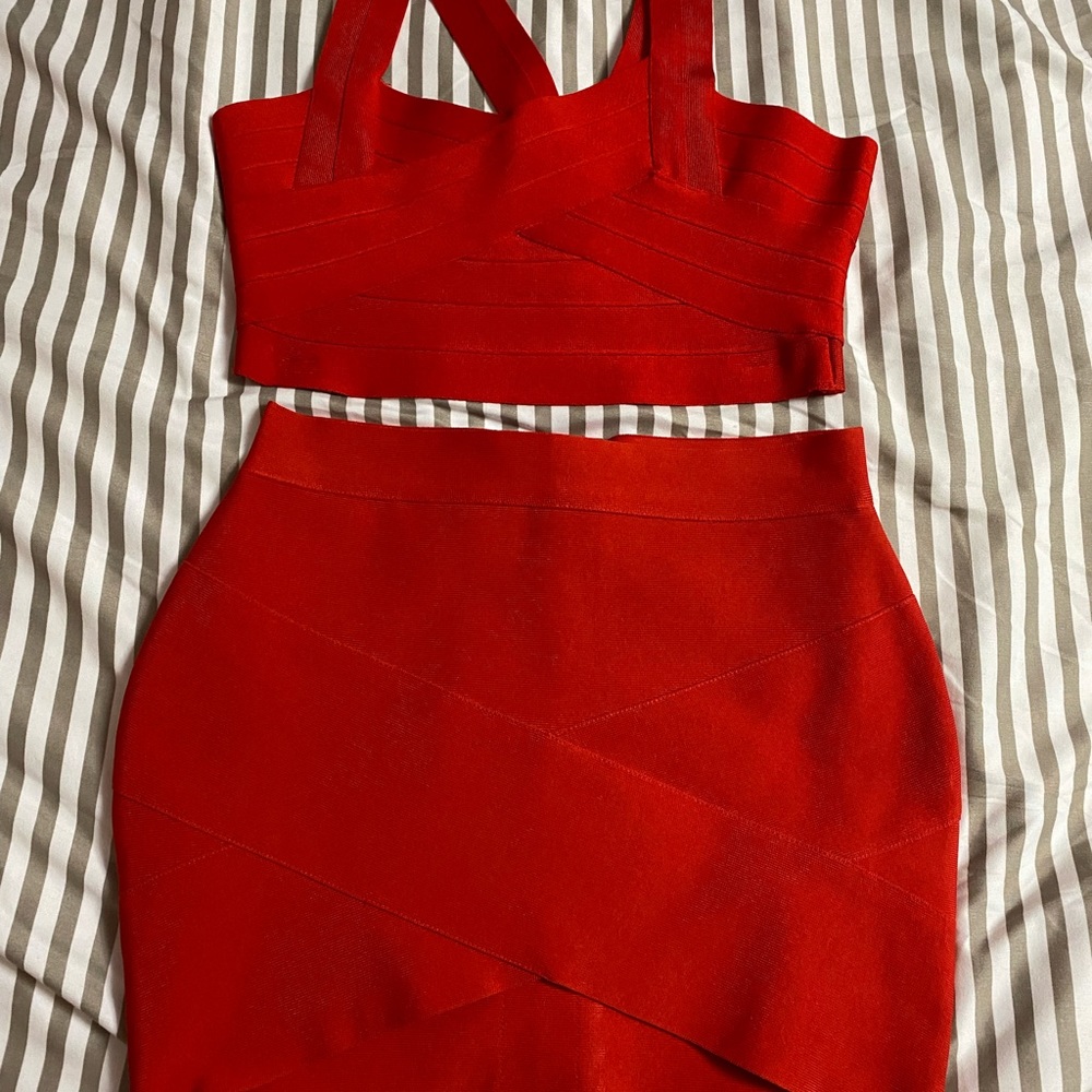 Sexy Flawless Bandage set crop top and skirt  🌹